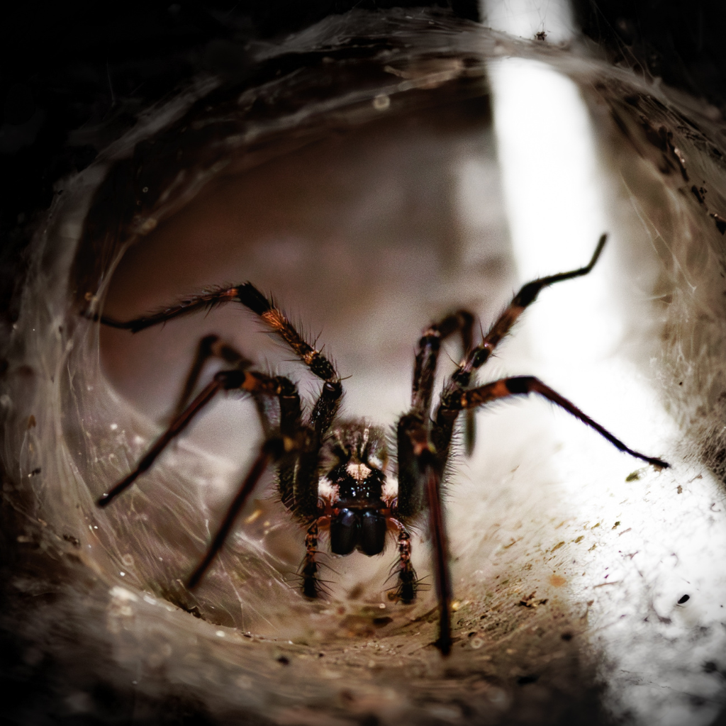 Close-up image of spiders
